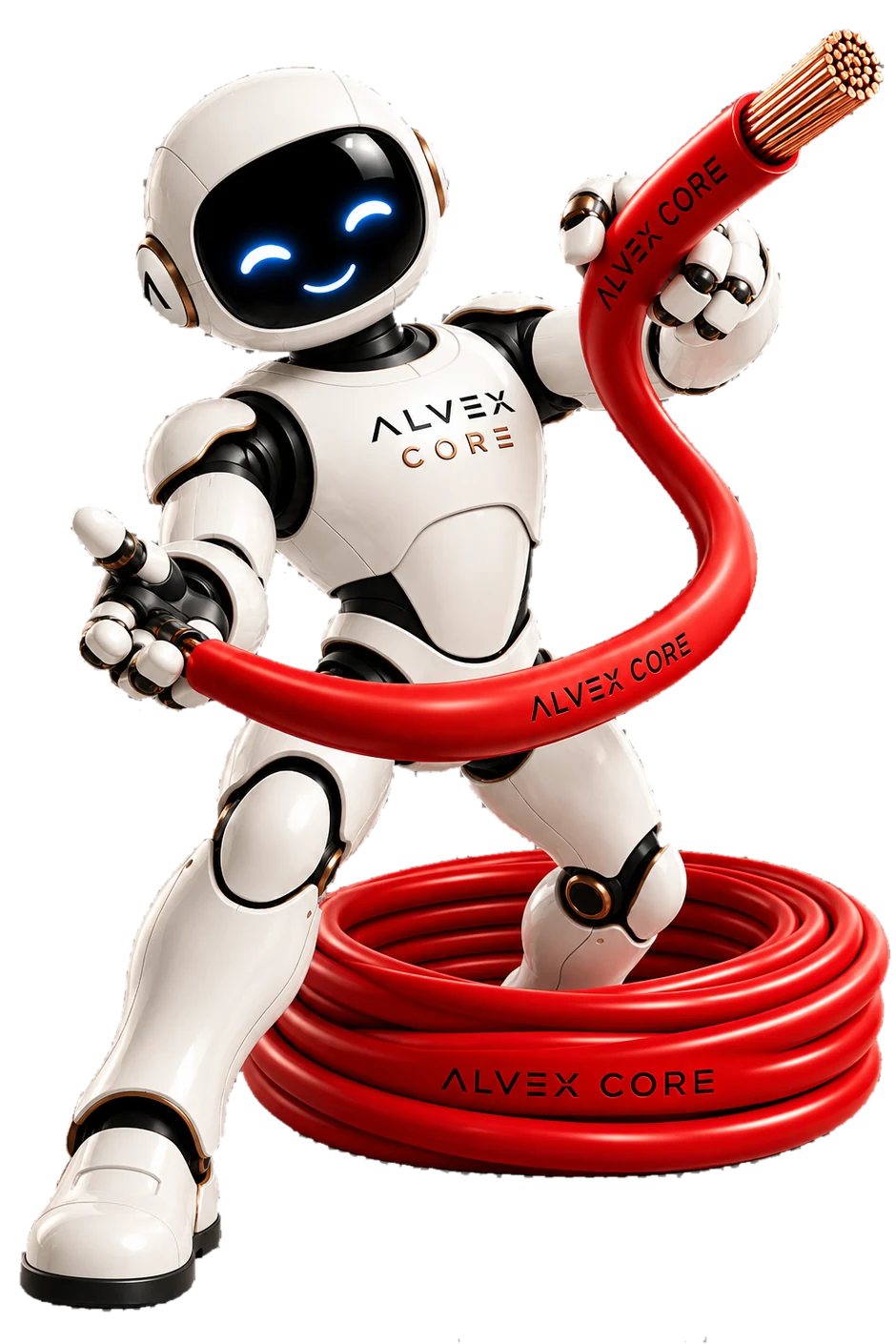 AL, the ALVEX character, presenting ALVEX CORE house wire
