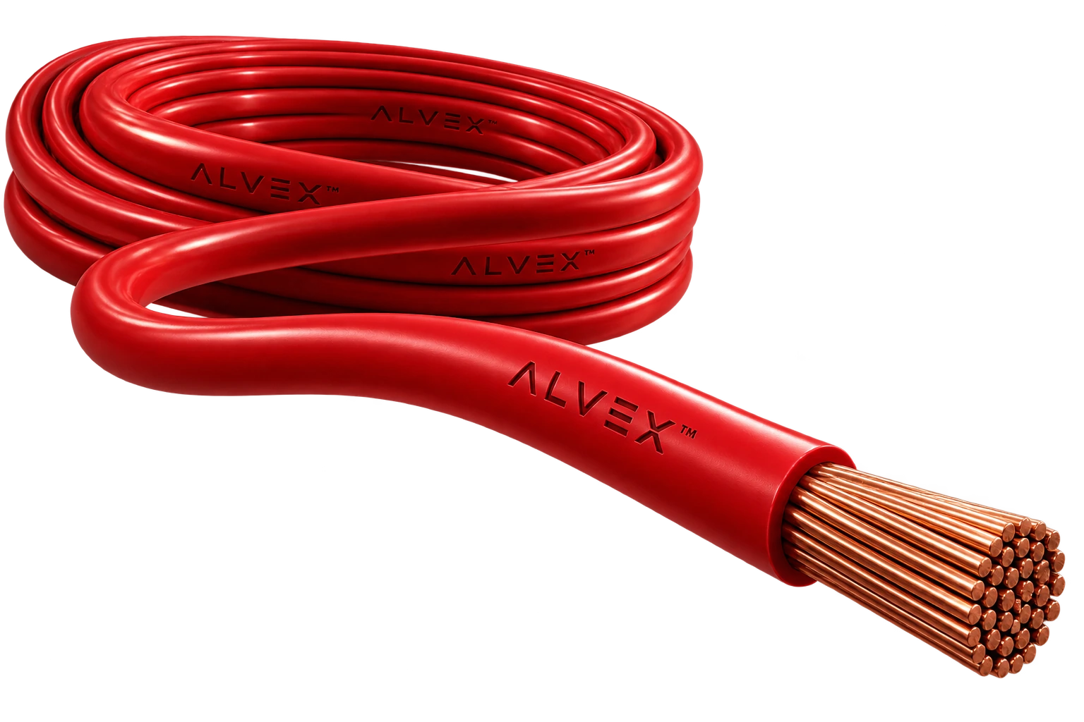 ALVEX CORE red house wire coil with exposed copper conductor