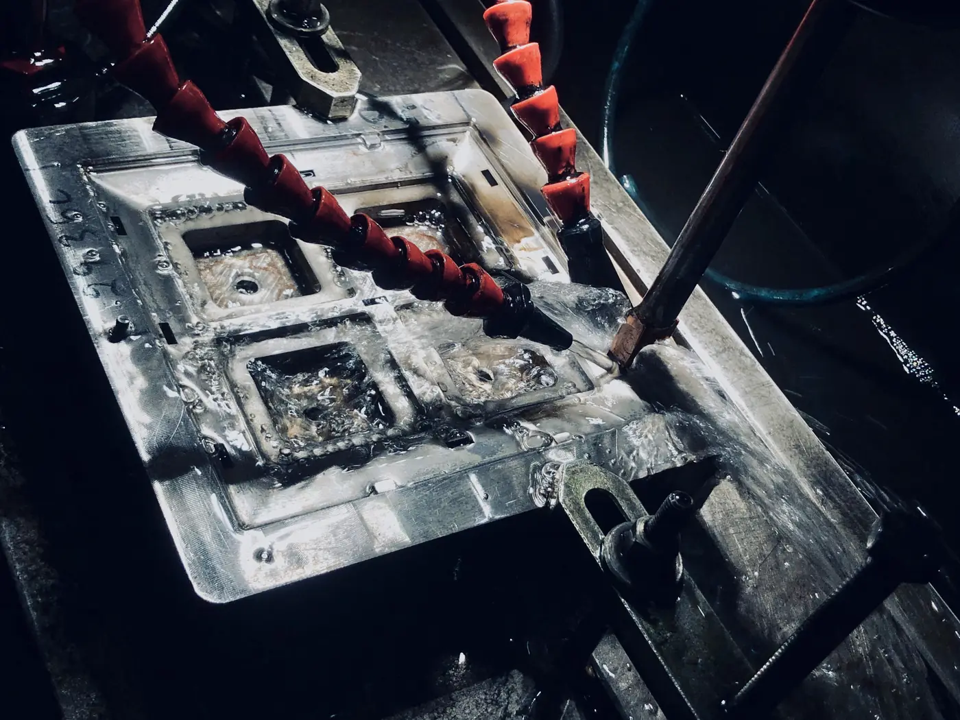 ALVEX tool room — welding work on an injection mould